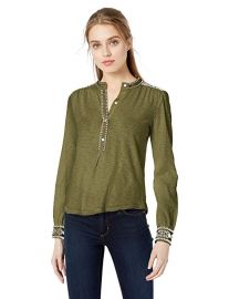 Embroidered Henley Top at Amazon